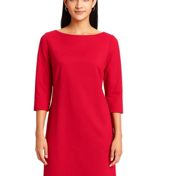 Banana Republic Red Sheath Dress with Gold Back Zip – EUC Size 10 - Picture 1 of 3